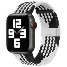 Apple Watch 8/7/6 / SE / 5/4/3/2 (41mm / 40mm / 38mm) Fabric szövet óraszíj fekete / fehér