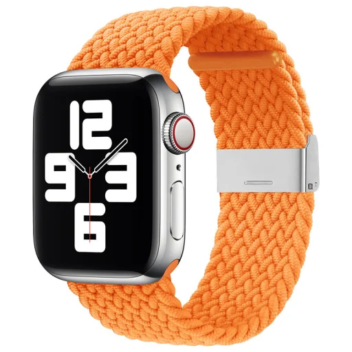 Apple Watch 4/5/6/7/8/SE/Ultra (42/44/45/49mm) Fabric szövet óraszíj narancssárga - 1