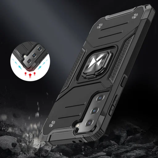 Samsung Galaxy S22 Plus Wozinsky Ring Armor Case Kickstand telefontok ezüst - 3
