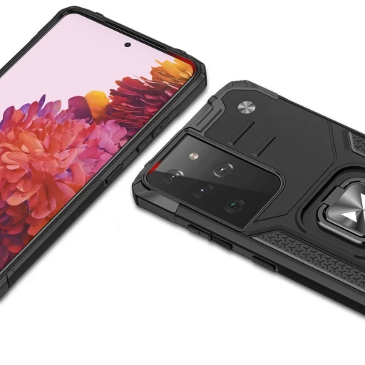 Samsung Galaxy S22 Ultra Wozinsky Ring Armor Case Kickstand telefontok ezüst - 4