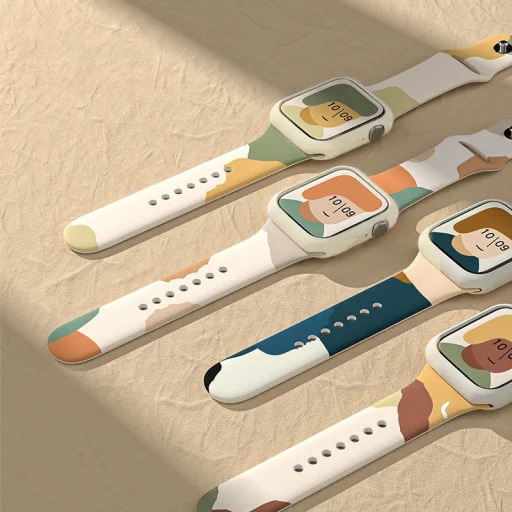 Apple Watch 8/7/6 / SE / 5/4/3/2 (41mm / 40mm / 38mm) Moro Szilikon óraszíj terepmintás design 2 - 6