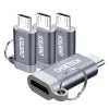 Choetech 4 db USB Type C-Mikro USB adapter szürke, fém akasztóval thumbnail