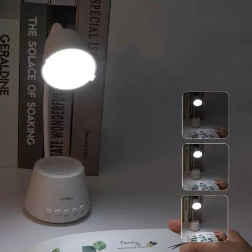 Kivee hangszóró + asztali lámpa 5 az 1-ben - Bluetooth 5.0 / AUX / USB / FM rádió / TF kártya fehér - 4