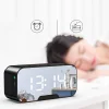 Led tüköróra Bluetooth 5.0 hangszóró FM rádió hőmérő ébresztőóra és mikrofon fekete thumbnail