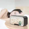 Led tüköróra Bluetooth 5.0 hangszóró FM rádió hőmérő ébresztőóra és mikrofon fekete thumbnail