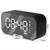 Led tüköróra Bluetooth 5.0 hangszóró FM rádió hőmérő ébresztőóra és mikrofon fekete thumbnail