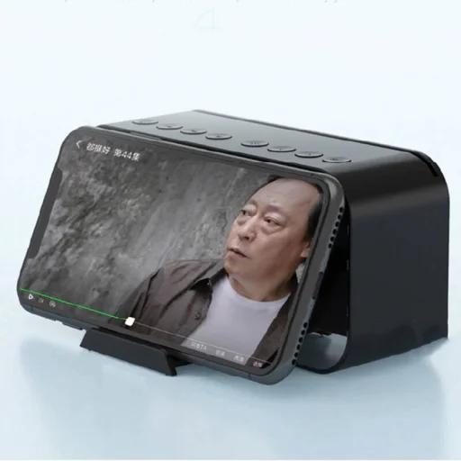 Led tüköróra Bluetooth 5.0 hangszóró FM rádió hőmérő ébresztőóra és mikrofon fekete - 3