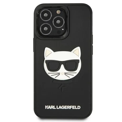 iPhone 13 Pro 6.1'' Karl Lagerfeld KLHCP13LCH3DBK 3D Rubber Choupette tok fekete - 5