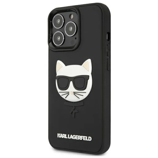 iPhone 13 Pro 6.1'' Karl Lagerfeld KLHCP13LCH3DBK 3D Rubber Choupette tok fekete - 7