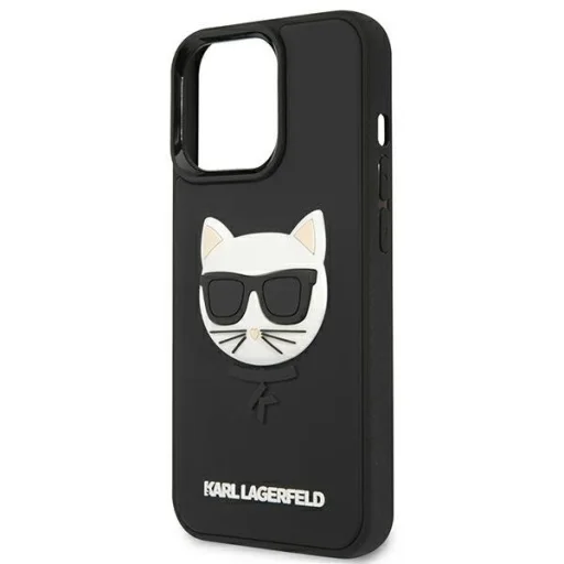 iPhone 13 Pro 6.1'' Karl Lagerfeld KLHCP13LCH3DBK 3D Rubber Choupette tok fekete - 1