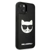 iPhone 13 Mini 5.4'' Karl Lagerfeld KLHCP13SCH3DBK 3D Rubber Choupette tok fekete thumbnail