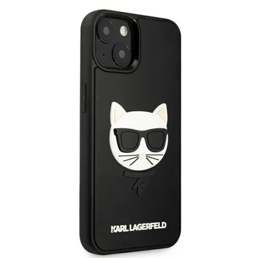 iPhone 13 Mini 5.4'' Karl Lagerfeld KLHCP13SCH3DBK 3D Rubber Choupette tok fekete - 3