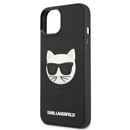 iPhone 13 Mini 5.4'' Karl Lagerfeld KLHCP13SCH3DBK 3D Rubber Choupette tok fekete - 2