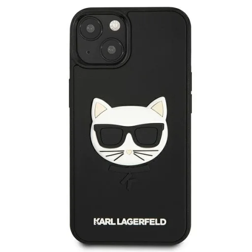 iPhone 13 Mini 5.4'' Karl Lagerfeld KLHCP13SCH3DBK 3D Rubber Choupette tok fekete - 6