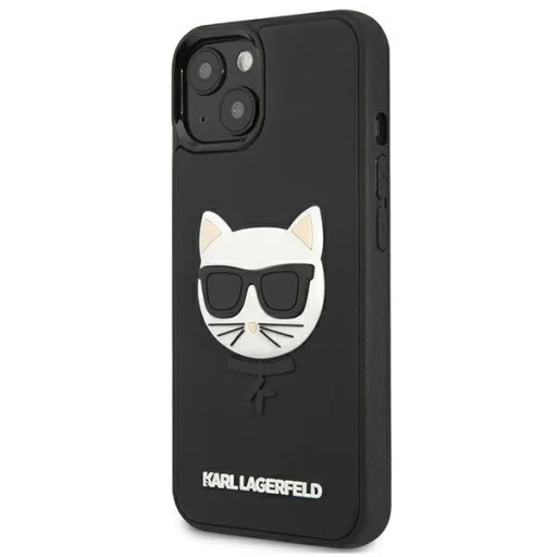 iPhone 13 Mini 5.4'' Karl Lagerfeld KLHCP13SCH3DBK 3D Rubber Choupette tok fekete - 4