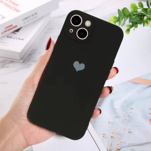 iPhone 13 Pro Vennus szilikon tok szív mintával fekete - 5