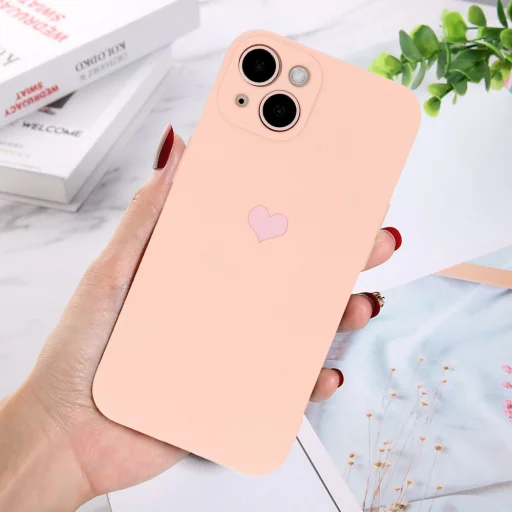 iPhone 13 Pro Max Vennus szilikon tok szív mintával rózsaszín - 5