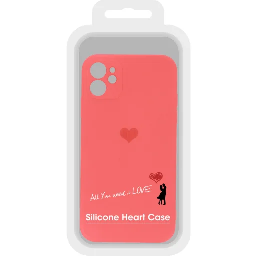 iPhone 11 Vennus szilikon tok szív mintával piros - 6