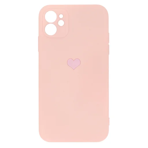 iPhone 11 Vennus szilikon tok szív mintával rózsaszín - 7