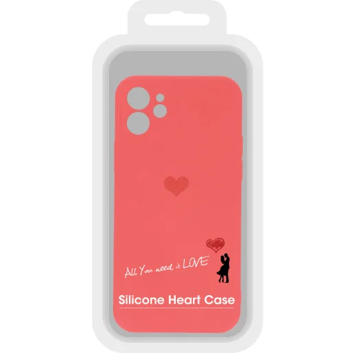 iPhone 12 Vennus szilikon tok szív mintával piros - 7