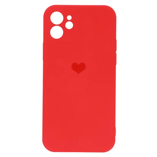 iPhone 12 Vennus szilikon tok szív mintával piros - 4