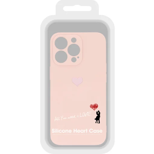 iPhone 13 Pro Max Vennus szilikon tok szív mintával rózsaszín - 8
