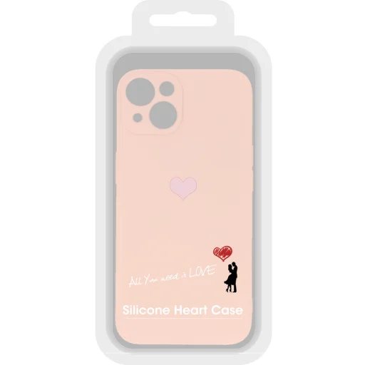 iPhone 13 Vennus szilikon tok szív mintával rózsaszín - 6