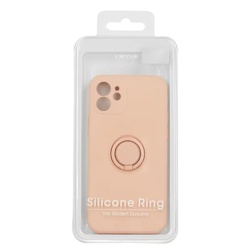 Samsung Galaxy A03S Vennus szilikon tok hátlapi gyűrűvel világos rózsaszín - 2