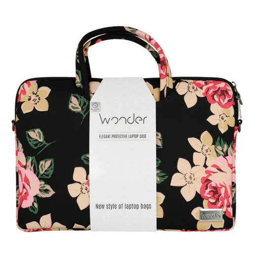 Wonder Briefcase laptop táska 15-16'' fekete rózsás - 6