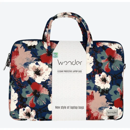 Wonder Briefcase laptop táska 15-16'''' kék virágmintás - 2