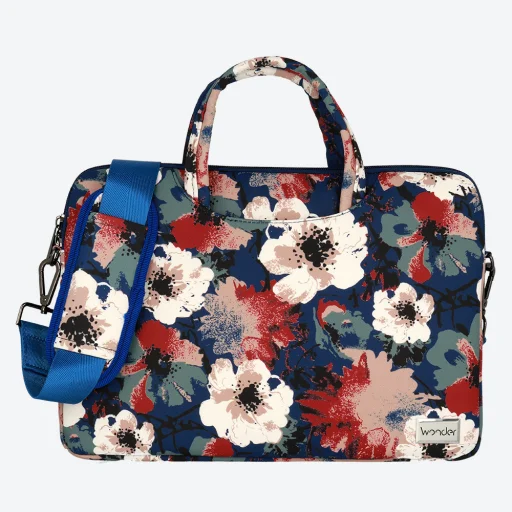 Wonder Briefcase laptop táska 15-16'''' kék virágmintás - 3
