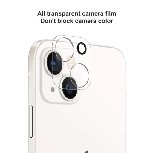 iPhone 14 / 14 Plus / 15 / 15 Plus 10db-os szett 3D kameralencse védő üvegfólia - 3