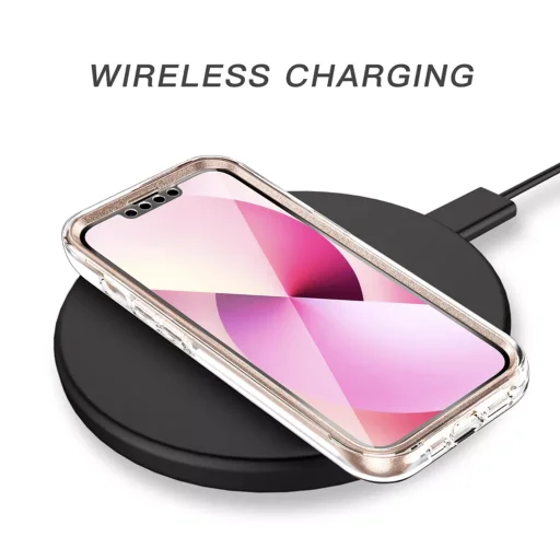 iPhone 14 Plus márvány mintás 360 fokos védelmet biztosító TPU tok kijelzővédővel, kék Alphajack - 2