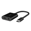Belkin RockStar USB-C - 3.5mm audio + USB-C elosztó adapter, fekete (F7U080btBLK) thumbnail