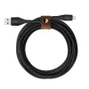 Belkin DuraTek Plus Lightning - USB-A kábel 3m, bőr kötegelővel, fekete (F8J236bt10-BLK) thumbnail