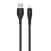 Belkin DuraTek Plus Lightning - USB-A kábel 3m, bőr kötegelővel, fekete (F8J236bt10-BLK) thumbnail