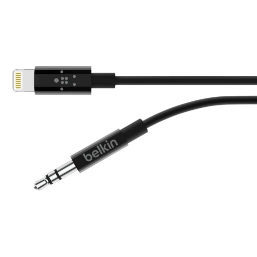 Belkin Lightning - 3.5mm audio jack kábel 0.9m, fekete (AV10172bt03-BLK) - 4