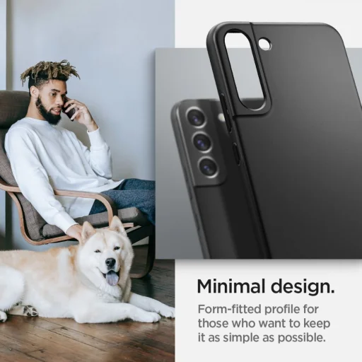 Samsung Galaxy S22 Spigen Thin Fit ultravékony tok fekete (ACS03983) - 7
