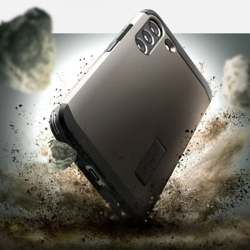 Samsung Galaxy S22 Spigen Tough Armor tok kihajtható támasszal gunmetal (ACS03992) - 8
