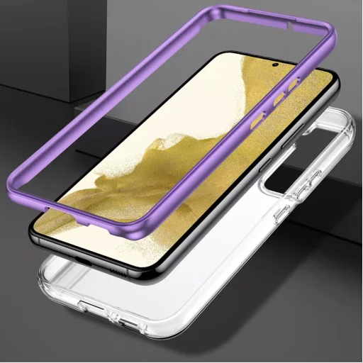 Samsung Galaxy S22 Plus márvány mintás 360 fokos védelmet biztosító TPU tok, kék Alphajack - 3