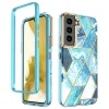 Samsung Galaxy S22 Plus márvány mintás 360 fokos védelmet biztosító TPU tok, kék Alphajack thumbnail