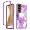 Samsung Galaxy S22 márvány mintás 360 fokos védelmet biztosító TPU tok, lila Alphajack