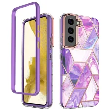 Samsung Galaxy S22 márvány mintás 360 fokos védelmet biztosító TPU tok, lila Alphajack
