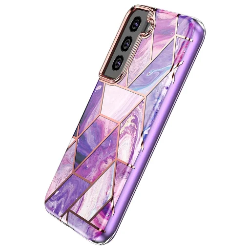 Samsung Galaxy S22 Plus márvány mintás 360 fokos védelmet biztosító TPU tok, lila Alphajack - 2