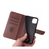 Samsung Galaxy A12 mágneses PU bőr fliptok kártyatartóval sötétbarna Alphajack thumbnail