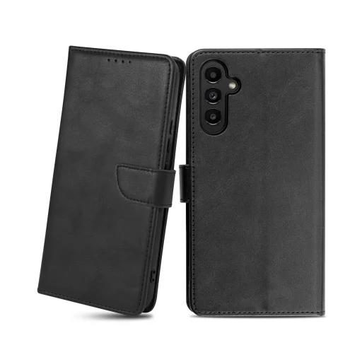 Samsung Galaxy A13 5G mágneses PU bőr fliptok kártyatartóval fekete Alphajack - 1