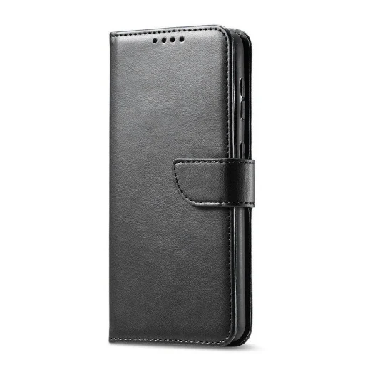 Samsung Galaxy S22 Plus mágneses PU bőr fliptok kártyatartóval fekete Alphajack - 4