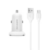 Borofone BZ12A Lasting Power USB  Autós töltő QC 3.0 18W 3A + USB - USB Type-C kábel fehér thumbnail