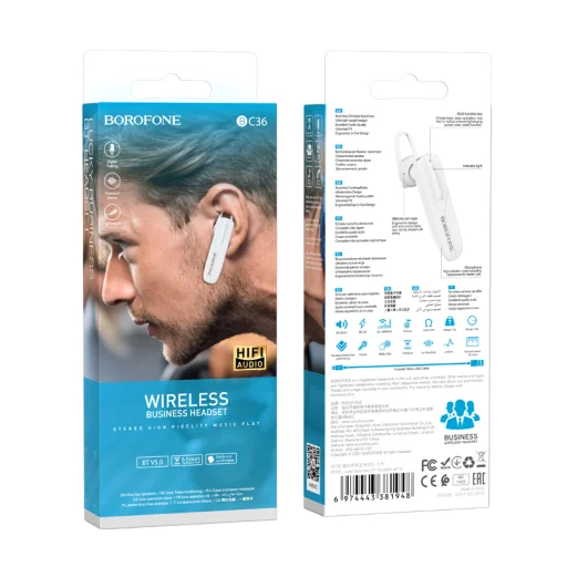 Borofone BC36 Lucky Bluetooth Headset Fehér - 4