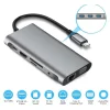 11in1 HUB TYPE-C elosztó 4K HDMI VGA SD TF RJ45(UTP) PD 4xUSB szürke színben thumbnail